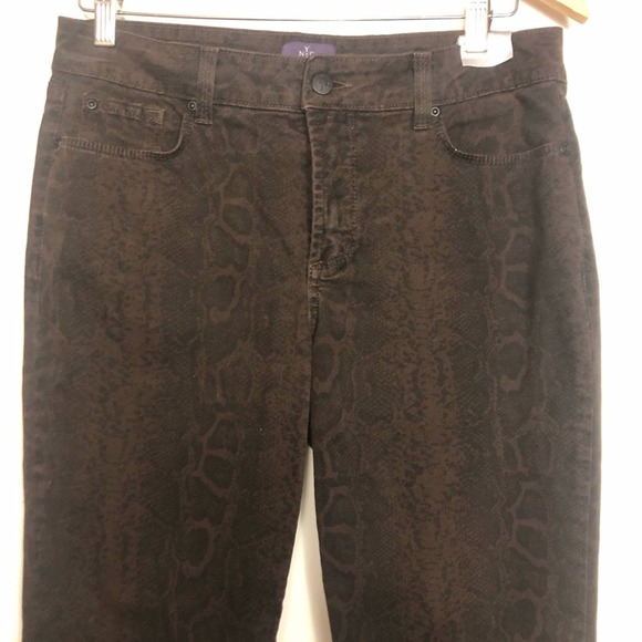 NYDJ Sheri Python Brown Snakeskin Skinny Jeans Women's Size 6 - Picture 5 of 7